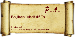 Pajkos Abdiás névjegykártya